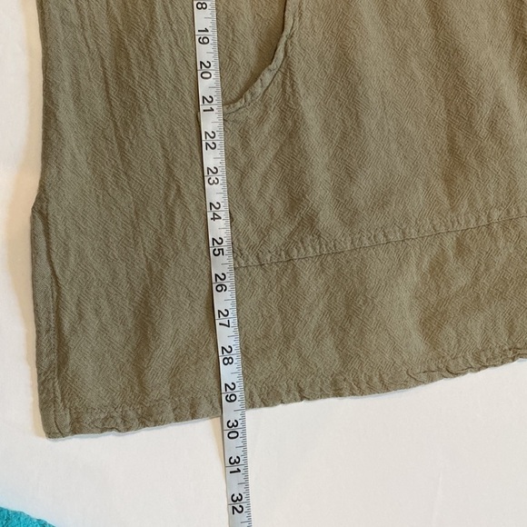 Sea Breeze Cotton Tunic Top Women's XS Gauzy Kangaroo Pocket Tan - Picture 8 of 8